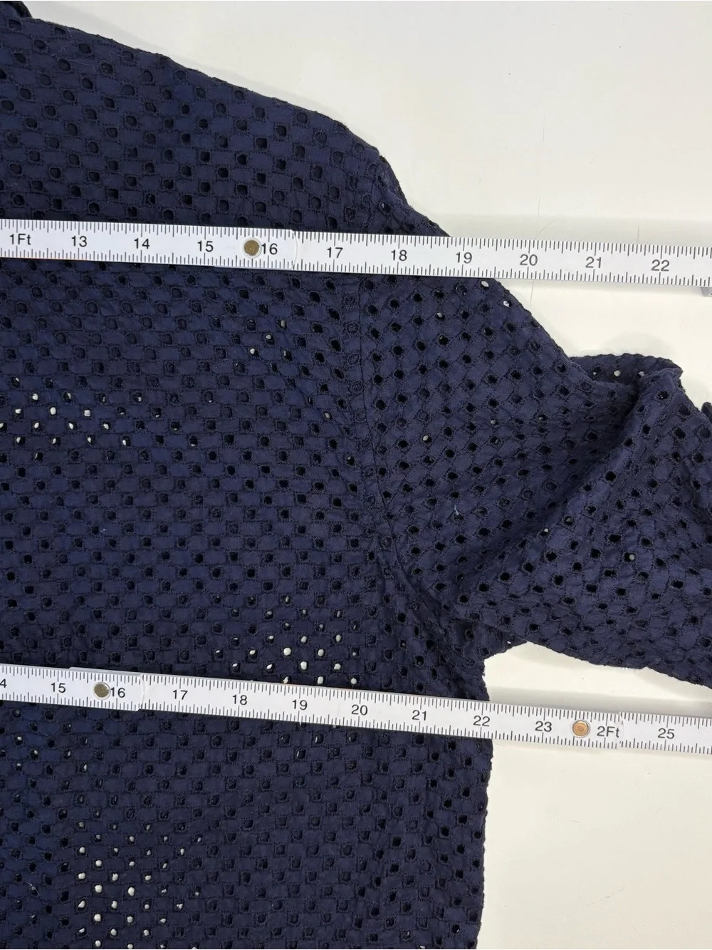 Gap Eyelet Heritage Collection Broderie Anglaise Cotton Roll Tab Navy Popover L
